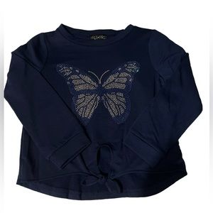 Girls First /Butterfly 🦋 Girls Long Shirt /Marine Blue